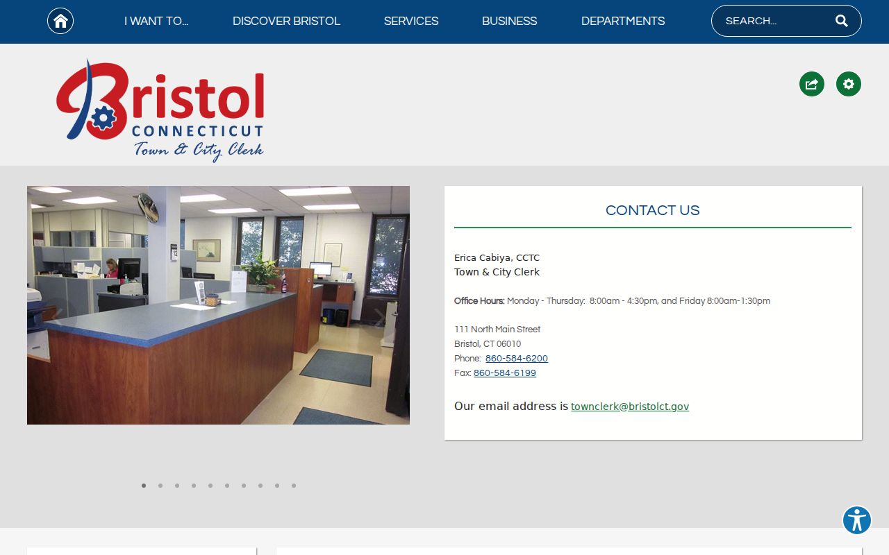 City of Bristol Clerk of the Superior Court and Town City Clerk records