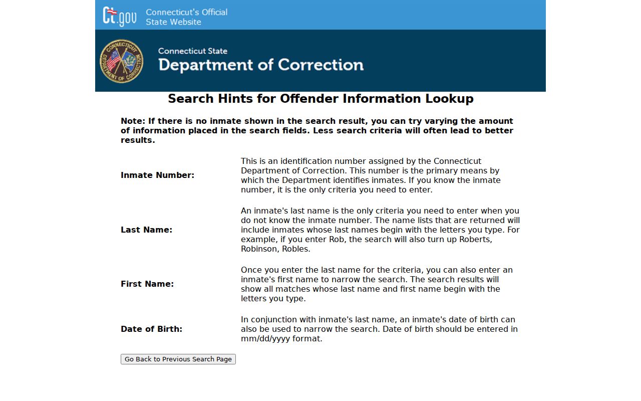 City of Bristol inmate records Connecticut DOC inmate information